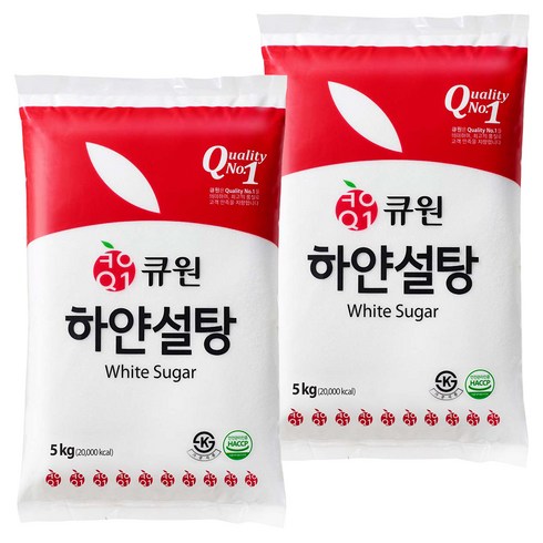 큐원 하얀 설탕, 5kg, 2개