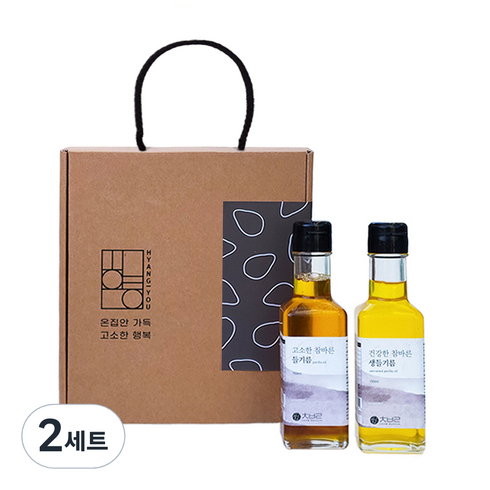 향유 참바른 들기름 150ml + 생들기름 150ml 3호 선물 세트, 2세트, 300ml