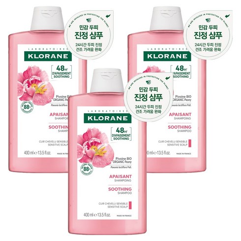 클로란 피오니 샴푸 프림로즈향, 400ml, 3개