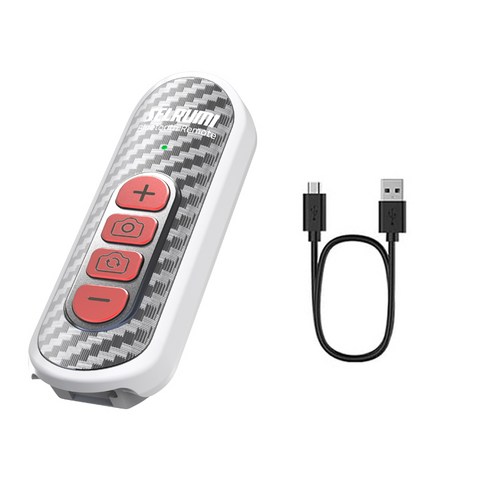 셀루미 안드로이드 전용 줌기능 무선 블루투스 리모컨, SEL-ZM120G, 화이트 + 레드, 1개