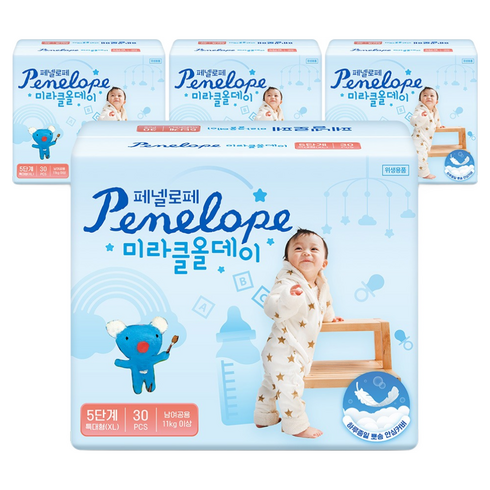 페넬로페 뉴 미라클 올데이 밴드형 기저귀 남여공용, 5단계, 120매