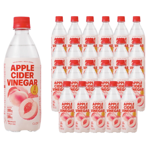 클룹 애사비소다 신비복숭아 제로 탄산음료, 500ml, 24개
