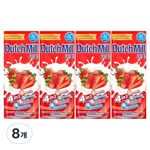더치밀 요거트 드링크 딸기맛, 8개, 180ml