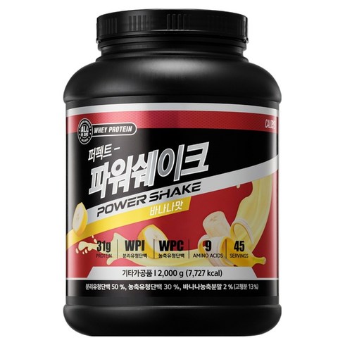 칼로바이 퍼펙트파워쉐이크 대용량 단백질보충제 바나나맛, 2kg, 1개