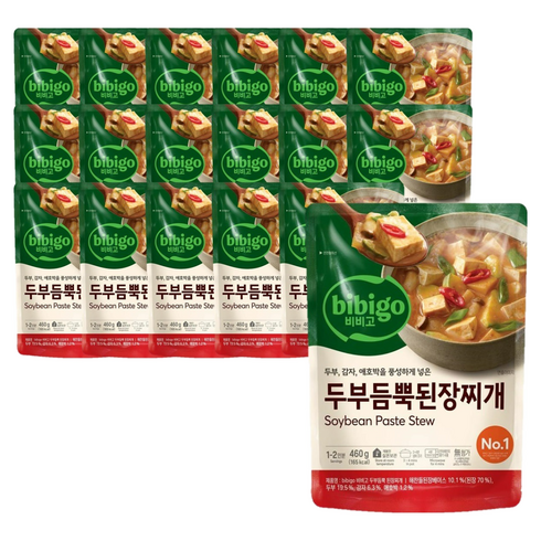 비비고 두부듬뿍된장찌개, 460g, 18개
