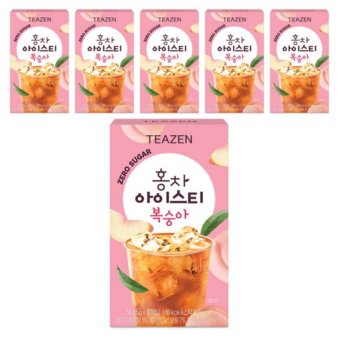 티젠 홍차 아이스티 복숭아, 5g, 10개입, 6개