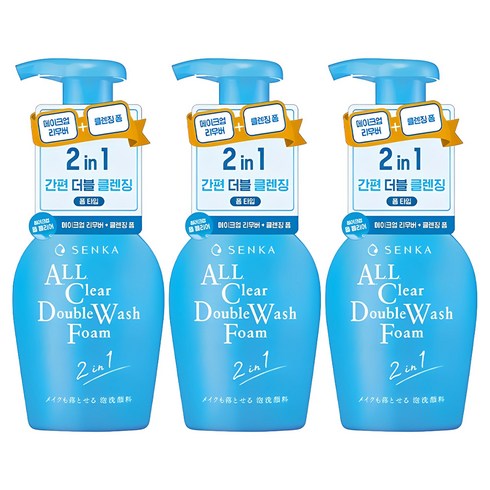 센카 올 클리어 더블 워시 폼, 150ml, 3개