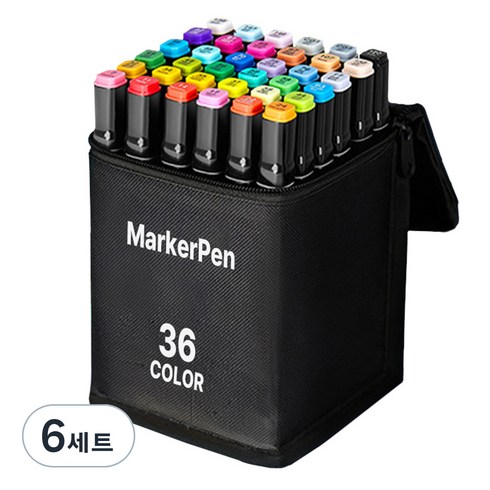 다다 디자인 드로잉 마커펜 천케이스, 36색, 6세트