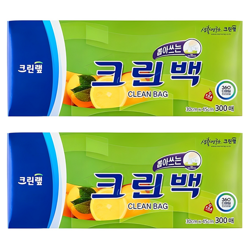 크린랩 뽑아쓰는 크린백 30cm x 45cm, 대(L), 300개입, 2개