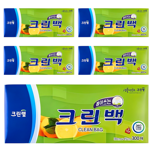 크린랩 뽑아쓰는 크린백 30cm x 45cm, 대(L), 300개입, 5개