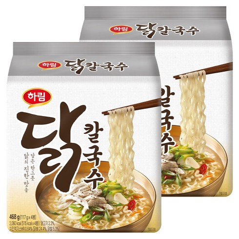 하림 닭칼국수 봉지, 117g, 8개