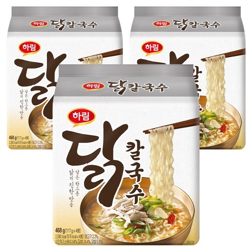 하림 닭칼국수 봉지, 117g, 12개
