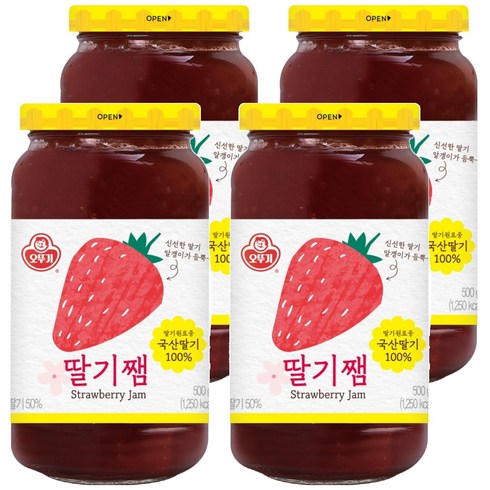 오뚜기 딸기쨈, 500g, 4개