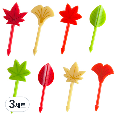 큐트미 단풍잎 8종 도시락픽 세트 MP088, 3세트, 8개입