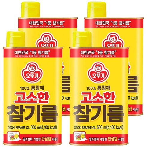 오뚜기 고소한 참기름, 500ml, 4개