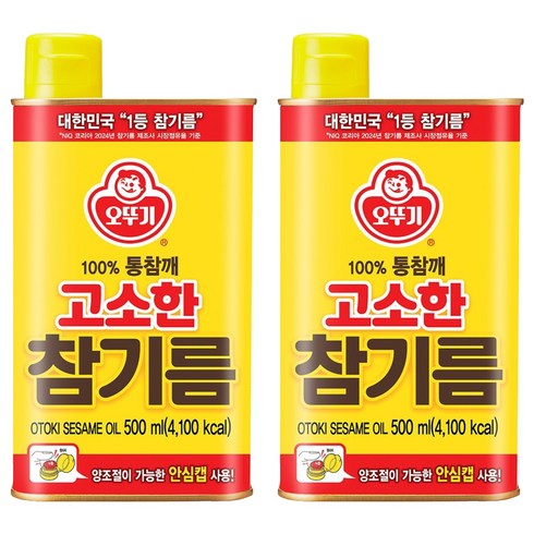 오뚜기 고소한 참기름, 500ml, 2개