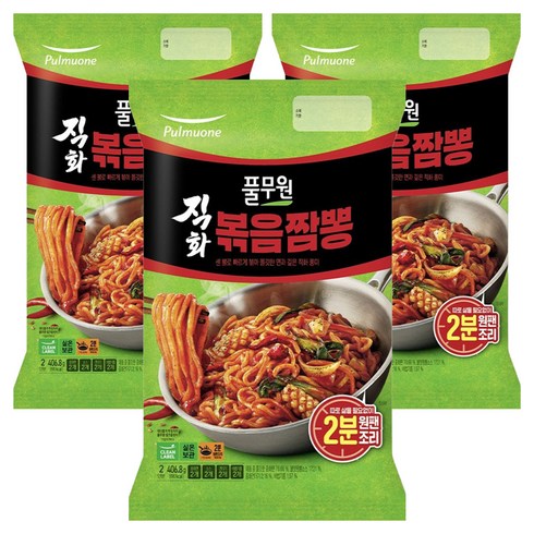풀무원 직화 볶음 짬뽕 2인분 406.8g, 3개