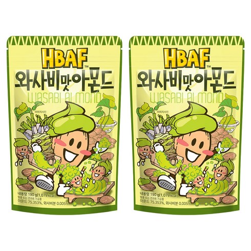 바프 와사비맛 아몬드, 190g, 2개