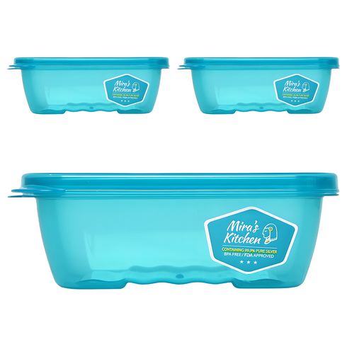 미라네주방 야채보관 밀폐 미라클통, 3개, 550ml
