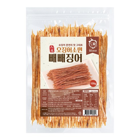 해야미 빼빼징어 오징어소면, 100g, 1개