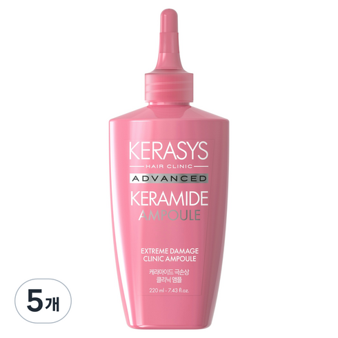 케라시스 케라마이드 극손상 클리닉 헤어앰플, 220ml, 5개