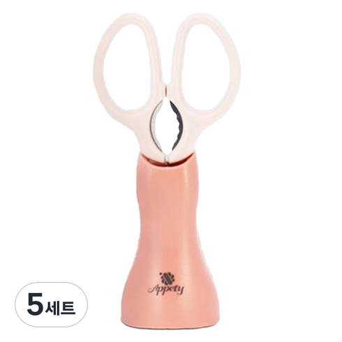 아뻬티 스텐딩 채칼 가위 + 거치대 세트, 핑크, 5세트