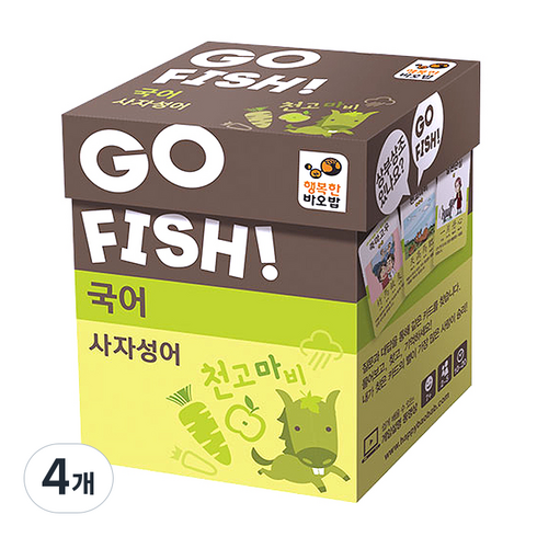행복한바오밥 고피쉬 국어 사자성어 학습카드게임, 혼합 색상, 4개