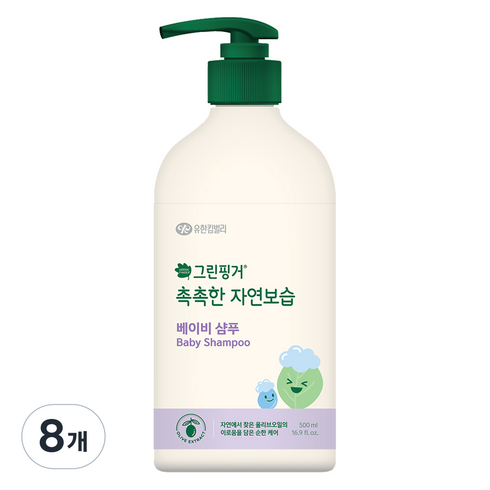 그린핑거 촉촉한 자연보습 베이비 샴푸, 500ml, 8개