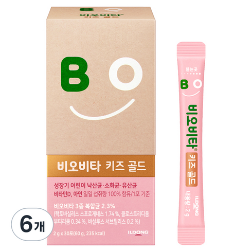 비오비타 키즈 골드 유산균 30p, 60g, 6개