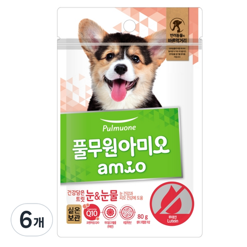 풀무원아미오 강아지 건강담은 트릿, 6개, 80g, 눈&눈물