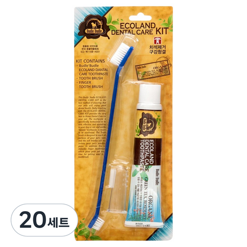 부들부들 에코랜드 반려동물 치약칫솔세트, 70g, 20세트