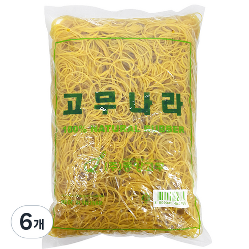 고무나라 고무밴드 1KG 70 x 1.3 mm, 6개