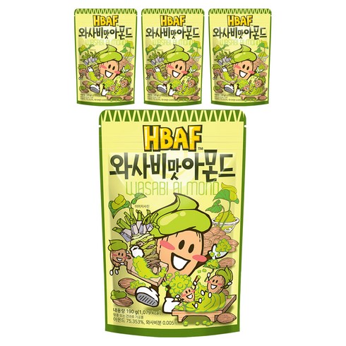 바프 와사비맛 아몬드, 190g, 4개