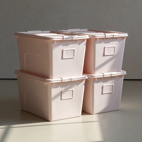 리빙숲 온도 리빙박스, 클레이핑크, 72L, 4개