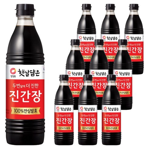 대상 청정원 햇살담은 두번 달여 더 진한 진간장, 840ml, 10개