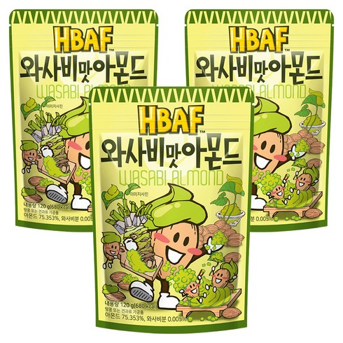 바프 와사비맛 아몬드, 190g, 3개