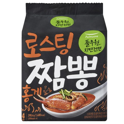풀무원자연건면 로스팅 짬뽕 홍게 99.6g, 4개