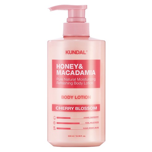 쿤달 허니 앤 마카다미아 퓨어 바디로션 체리블라썸향, 1개, 500ml