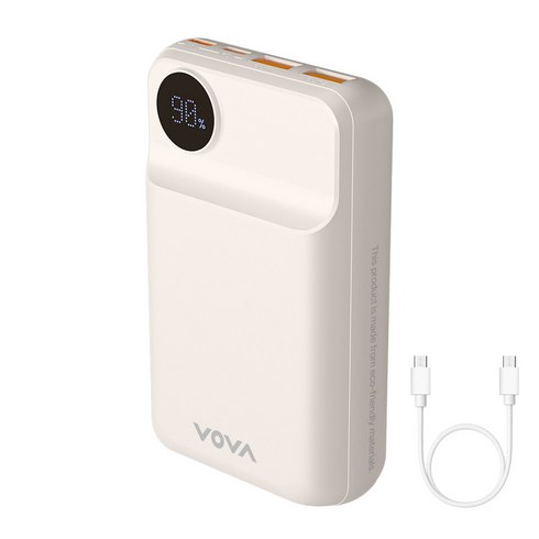 보바 22.5W 휴대용 보조배터리 20000mAh, VA-121, 아이보리