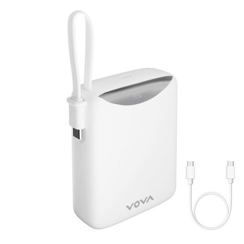 보바 고속충전 일체형 대용량 보조배터리 22.5W 20000mAh, VA-122, 화이트