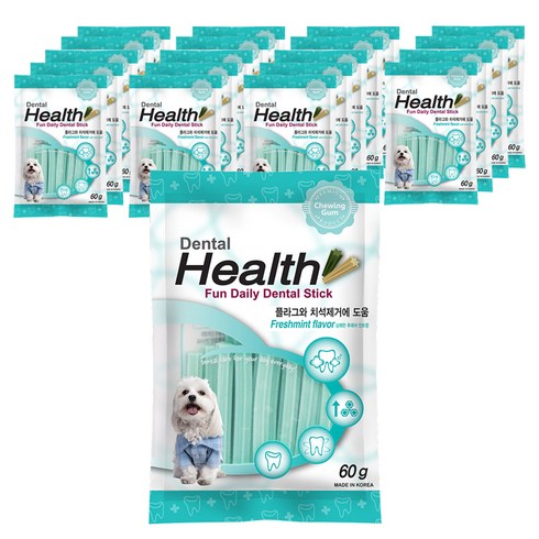 덴탈헬스 강아지 덴탈껌, 민트맛, 60g, 20개