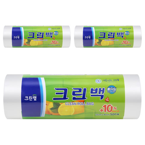 크린랩 크린롤백 25cm x 40cm, 500개입, 3개