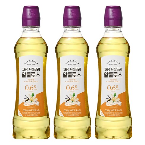 배대감 저당 저칼로리 알룰로스 바닐라시럽, 530g, 3개