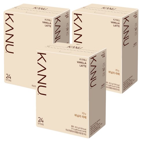 카누 바닐라 라떼 커피믹스, 17.3g, 24개입, 3개