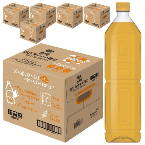 동원 순백 에코 옥수수 수염차 무라벨, 1.5L, 72개