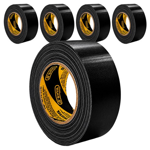 신일테이프 초강력 면테이프 48mm x 25m, 블랙, 5개