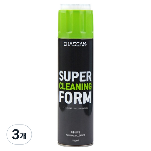 차싹 슈퍼클리닝폼 실내세차 세정제, 550ml, 3개