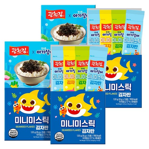 광천김 핑크퐁 미니미스틱 김자반 8g x 15p, 120g, 4개