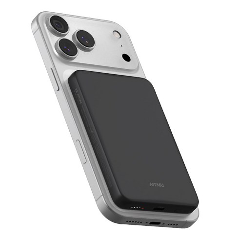 아트뮤 Qi2 15W 맥세이프 초슬림 고속 보조배터리 5000mAh C타입, QB310, 블랙