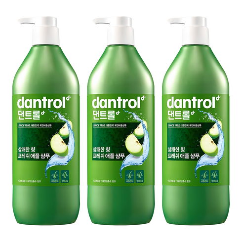 댄트롤 프레쉬 애플 샴푸 상쾌한 향, 820ml, 3개